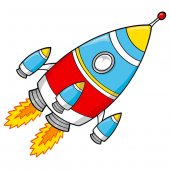 Autocolante decorativo infantil rockets