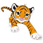 Autocolante decorativo infantil tigre