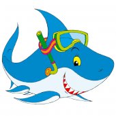 Autocolante decorativo infantil tubarão