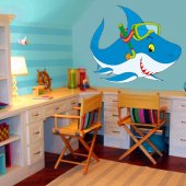 Autocolante decorativo infantil tubarão
