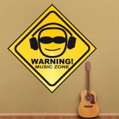 Autocolante decorativo warning música