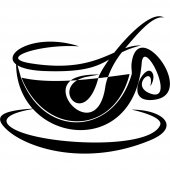 Autocolante decorativo xícara de café
