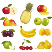 Kit Autocolante decorativo  11 frutas