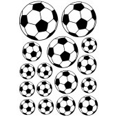 Kit Autocolante decorativo  16 bolas de futebol