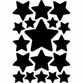 Kit Autocolante decorativo  18 estrelas
