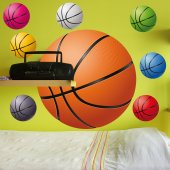 Kit Autocolante decorativo 8 bola de basquetebol
