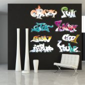 Kit Autocolante decorativo  8 graffitis