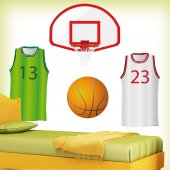 Kit Autocolante decorativo Basquetebol acessórios