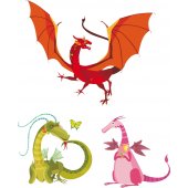 Kit Autocolante decorativo infantil 3 Dragons