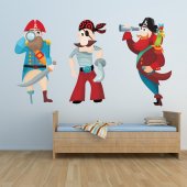 Kit Autocolante decorativo infantil 3 piratas