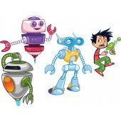 Kit Autocolante decorativo infantil 3 robôs com infantil