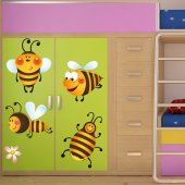 Kit Autocolante decorativo infantil 4 Abelhas