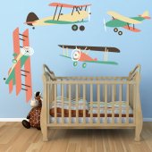 Kit Autocolante decorativo infantil 4 aviões