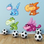 Kit Autocolante decorativo infantil 4 Dinosaurs