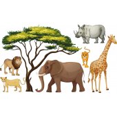 Kit Autocolante decorativo infantil 6 Animais