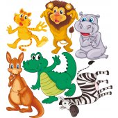 Kit Autocolante decorativo infantil 6 Animais