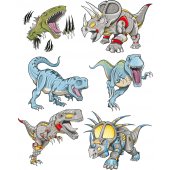 Kit Autocolante decorativo infantil 6 Dinosaurs