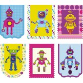 Kit Autocolante decorativo infantil 6 robôs