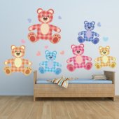 Kit Autocolante decorativo infantil 6 urso