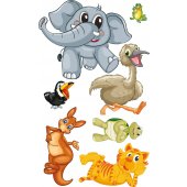 Kit Autocolante decorativo infantil 7 Animais