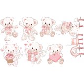 Kit Autocolante decorativo infantil 7 urso