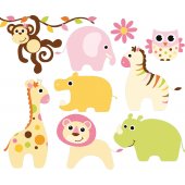 Kit Autocolante decorativo infantil 8 Animais