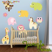 Kit Autocolante decorativo infantil 8 Animais