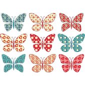 Kit Autocolante decorativo infantil 9 Borboletas