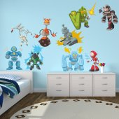 Kit Autocolante decorativo infantil 9 robôs