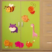 Kit Autocolante decorativo infantil Animais com insetos