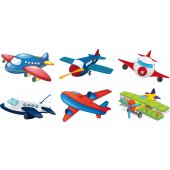 Kit Autocolante decorativo infantil aviões