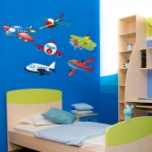 Kit Autocolante decorativo infantil aviões