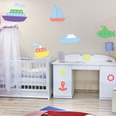 Kit Autocolante decorativo infantil barcos