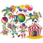 Kit Autocolante decorativo infantil circo