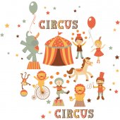 Kit Autocolante decorativo infantil circo
