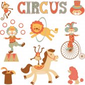 Kit Autocolante decorativo infantil circo