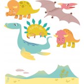 Kit Autocolante decorativo infantil Dinosaurs