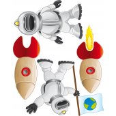 Kit Autocolante decorativo infantil espaço planetas