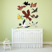 Kit Autocolante decorativo infantil pássaro