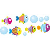 Kit Autocolante decorativo infantil peixe com bolha