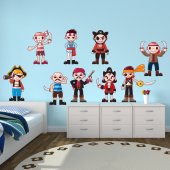 Kit Autocolante decorativo infantil piratas