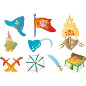 Kit Autocolante decorativo infantil piratas