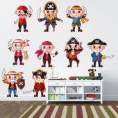 Kit Autocolante decorativo infantil piratas