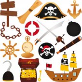 Kit Autocolante decorativo infantil piratas