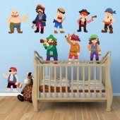 Kit Autocolante decorativo infantil piratas