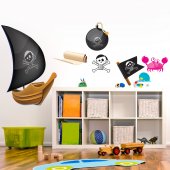 Kit Autocolante decorativo infantil piratas