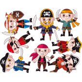 Kit Autocolante decorativo infantil piratas